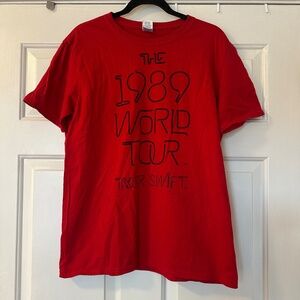 Taylor Swift 1989 World Tour T Shirt Red Official Merch Large 100% Cotton Gildan